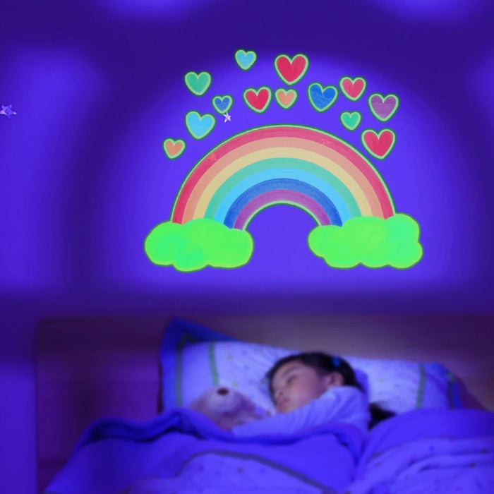 Glow in the Dark Cartoon Luminous Wall Stickers – Fluorescent Rainbow Decal for Kids' Rooms, Bedroom, Ceiling, and Nursery Home Decor