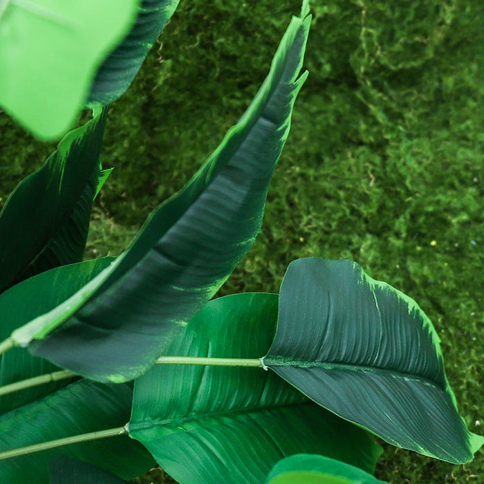 Artificial Tropical Palm Tree – 80/90CM Fake Banana Plant with Real Touch Monstera Leaves for Home and Garden Decoration