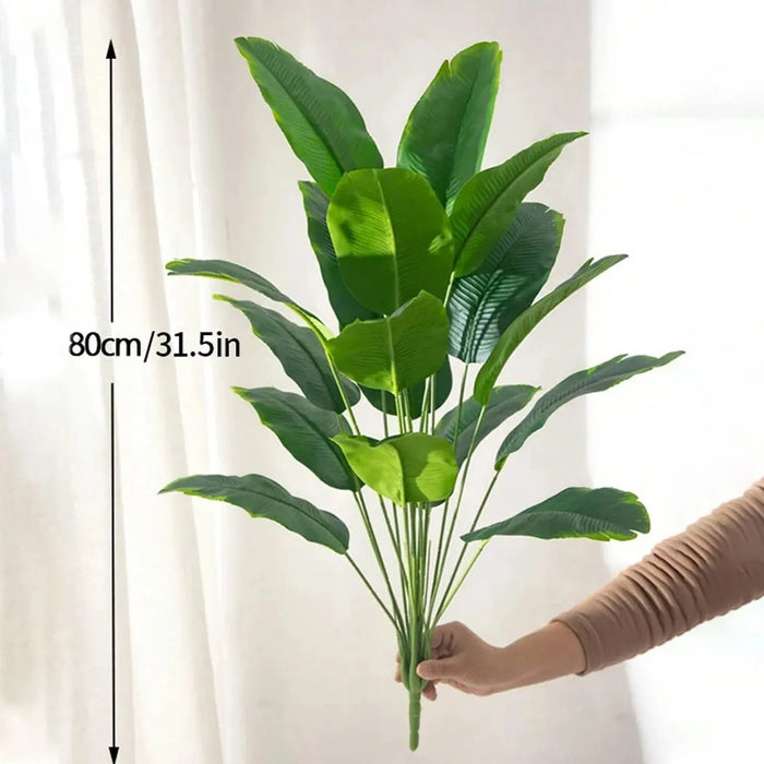 1pc Artificial Tropical Palm Tree – Fake Banana Plant with Real Touch Monstera Leaves for Home, Garden, and Office Decor
