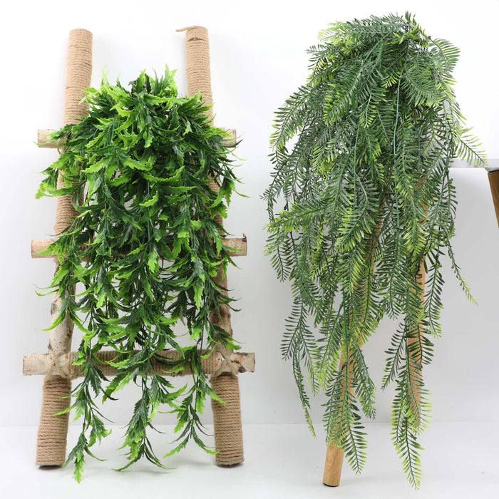 90cm Persian Fern Leaves Vines – Hanging Artificial Plant for Home, Room, Balcony, and Wedding Decoration