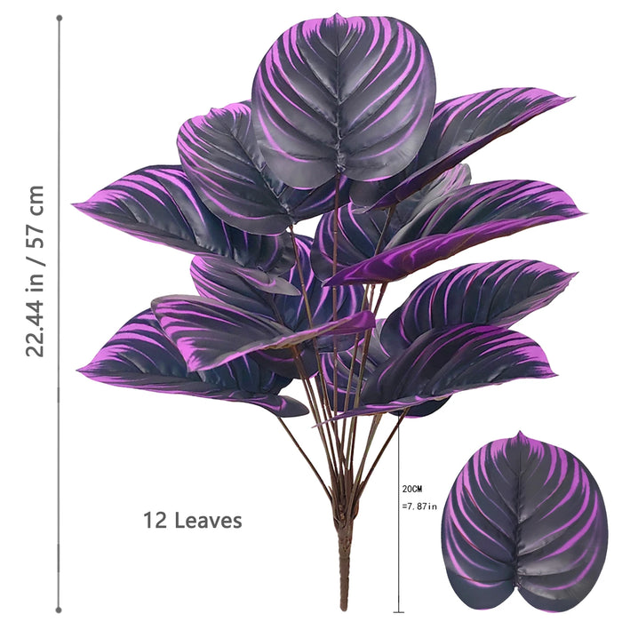 60-105cm Artificial Water Lily & Apple Leaf Potted Plant – Purple Violin Leaf Ornament for Home, Office, and Event Decor