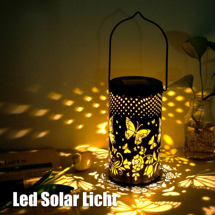 Modern LED Solar Landscape Light – Waterproof Garden Lantern with Retro Design for Outdoor Decor, Brassy Hanging Light, Energy Saving