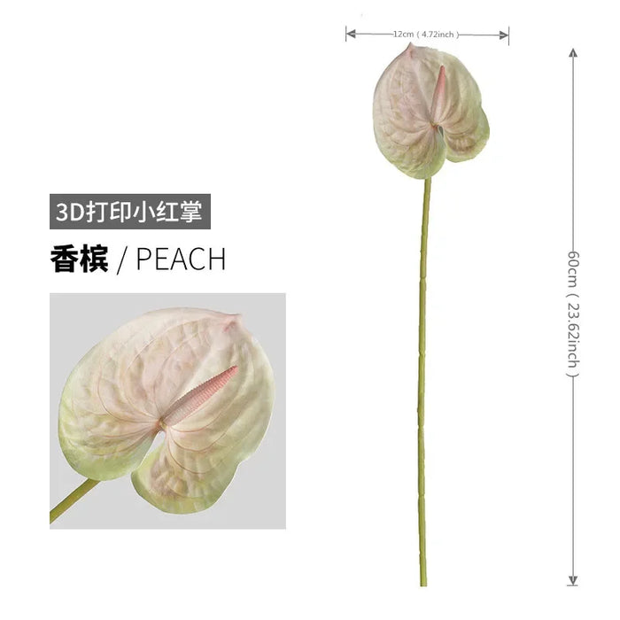 Artificial Red Palm Plant – 3D Printed Simulation Flower for Living Room, Home, and Wedding Decoration – Realistic Fake Palm Leaf