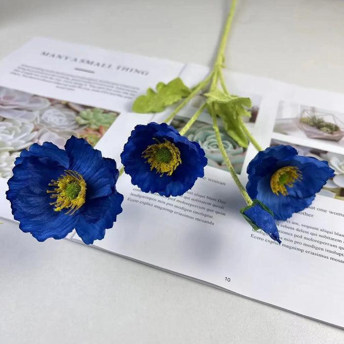 Artificial Silk Poppy Flowers Bouquet – Home Decor, Garden, Party, and Wedding Decoration, DIY Vase Accessories (1PC)