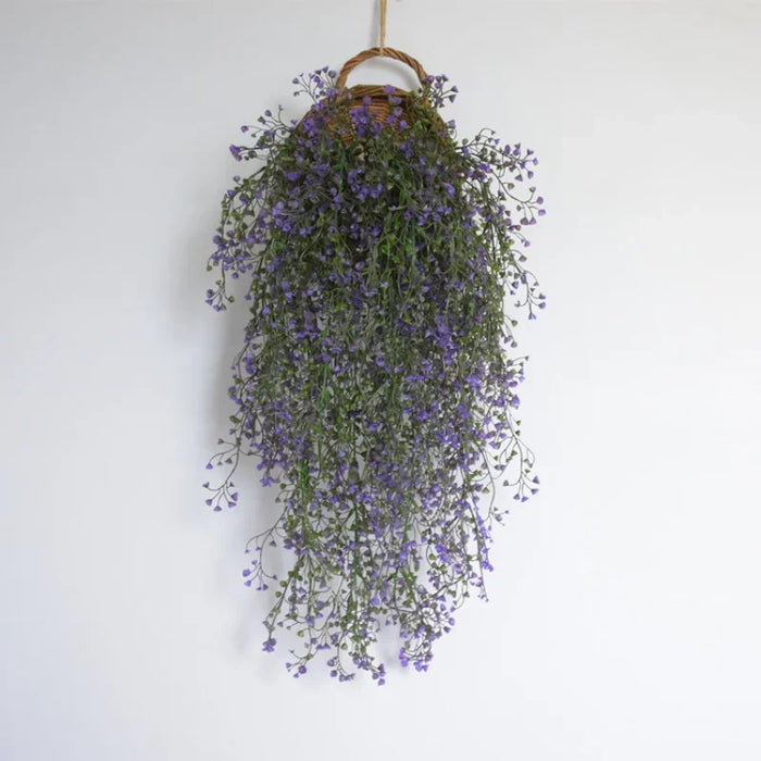 80cm Artificial Rattan Golden Bell Willow Flower - Plastic Wedding and Home Bar Wall Hanging Decoration