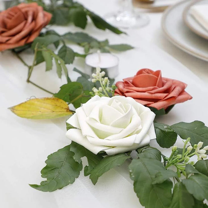 25pcs Artificial Red Roses with Stems – Fake Flowers for DIY Wedding Bouquets, Centerpieces, Party & Home Decorations