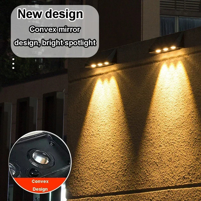 Solar Wall Light LED Outdoor Lamp – Waterproof, Solar-Powered, 1/2/3/4 LED Beads for Porch, Balcony, Courtyard, and Fence Decor