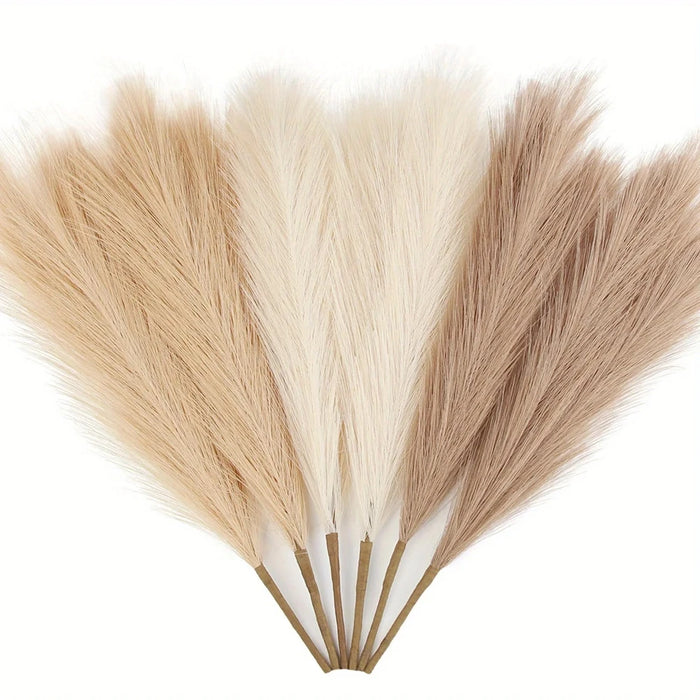 10pcs Artificial Pampas Grass Flowers – Fake Reed Plants for DIY Floral Arrangements, Wedding, Home, and Christmas Decoration