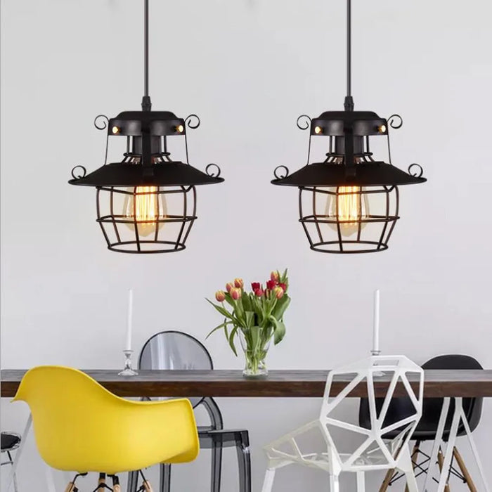 Industrial Retro Chandelier – Nostalgic Hanging Pendant Light for Bar, Restaurant, Aisle, or Bedroom