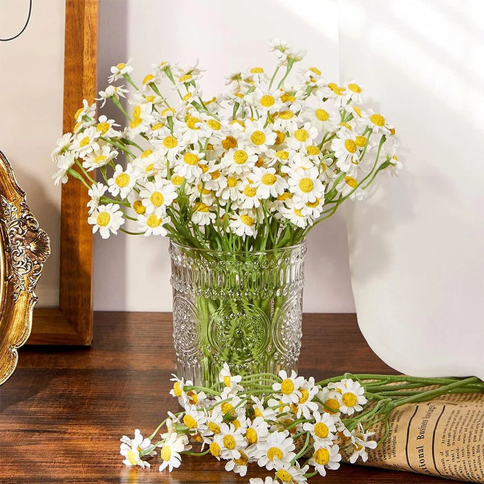 5/10/20Pcs Silk Artificial Daisy Flowers – White Daisy Fake Flower Bouquet for Wedding, Party Table, Home Decor, DIY Floral Arrangements