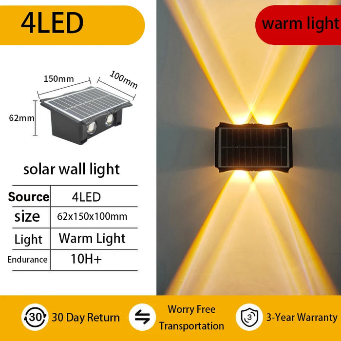 Solar Up Down Wall Light – Waterproof LED Outdoor Wall Lamp for Garden, Balcony & Yard Decoration