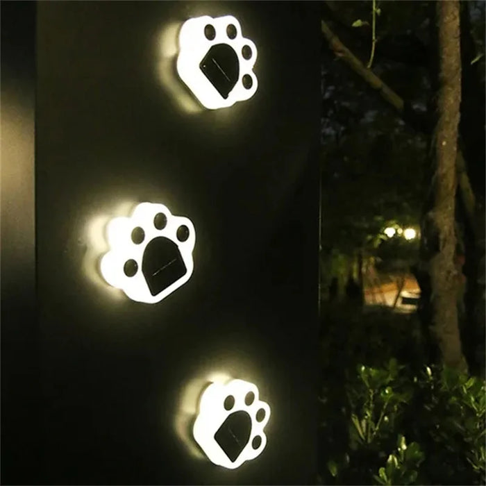 LED Solar Garden Lights – Waterproof Dog & Cat Paw Print Outdoor Pathway Lamp | Solar-Powered Lawn and Garden Decoration