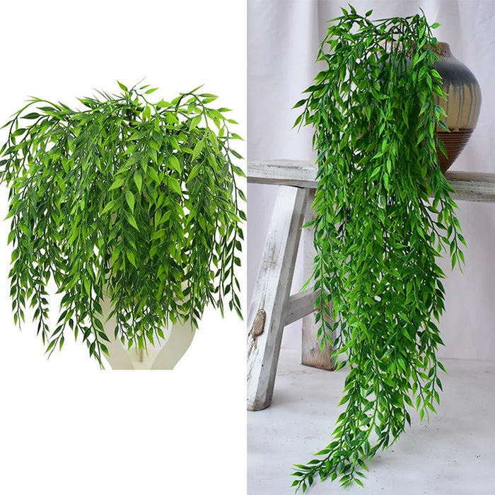 90cm Artificial Willow Rattan Plant – Weeping Willow Wall Hanging Decoration for Ceiling, Home, Wedding, and Party Decor