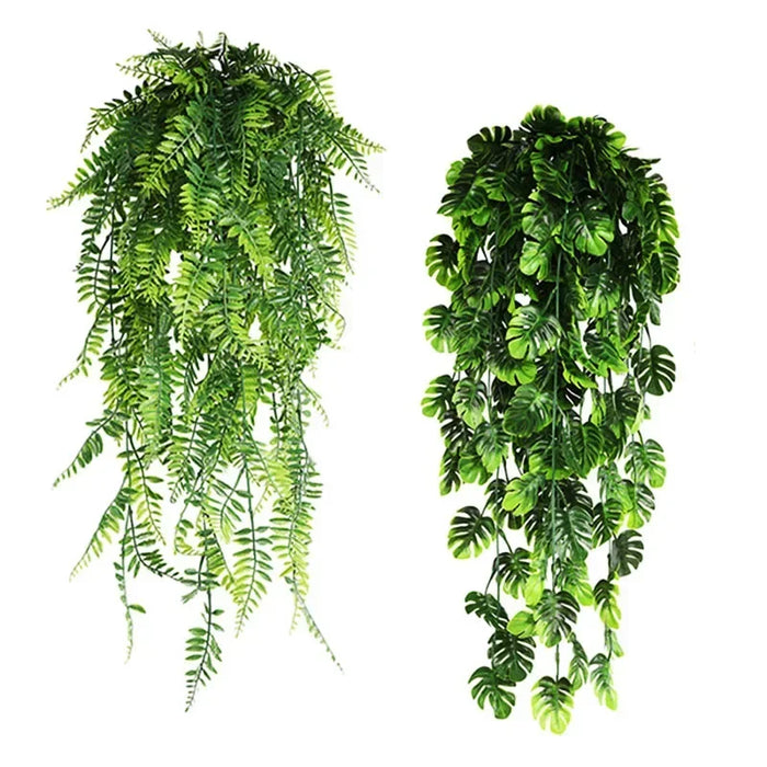 Artificial Monstera Leaf Vine Garland – Green Hanging Plants for Wall Decor, Home, Garden, Wedding, and Party Decoration – Faux Monstera Vine for Indoor and Outdoor Spaces
