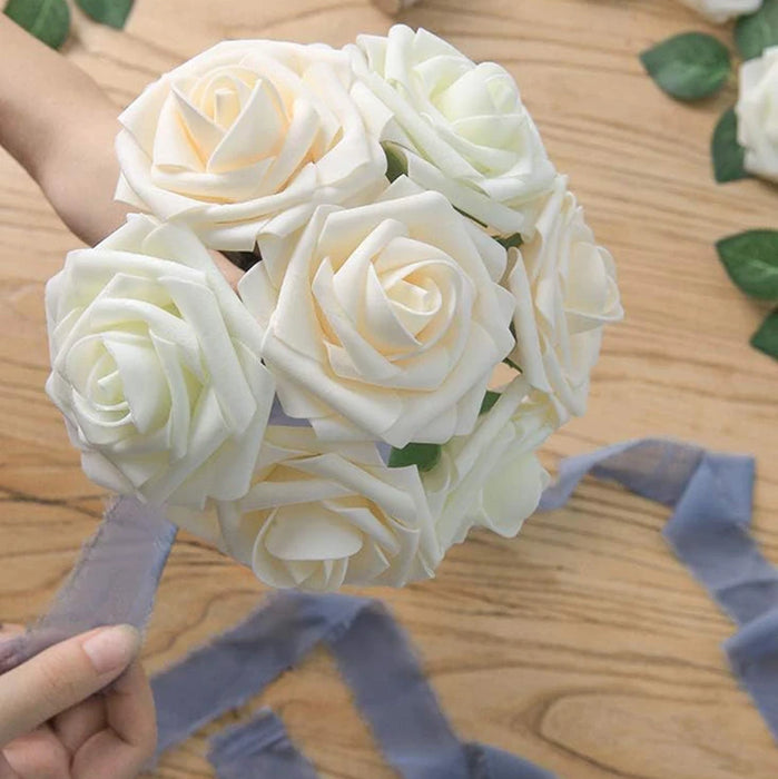 25pcs Artificial Red Roses with Stems – Fake Flowers for DIY Wedding Bouquets, Centerpieces, Party & Home Decorations