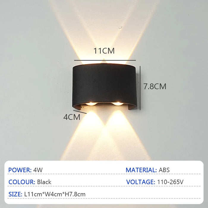 Modern LED Wall Light – Waterproof Indoor & Outdoor Wall Lamp for Living Room, Corridor, Garden, Porch, and Courtyard (Warm/White Light, IP65, 2W–10W Options)