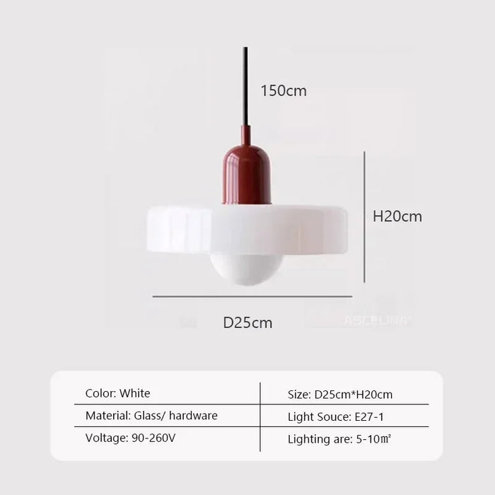 LED Medieval Glass Pendant Light – Candy Color Single Head Lamp for Living Room, Bedroom, and Dining Room