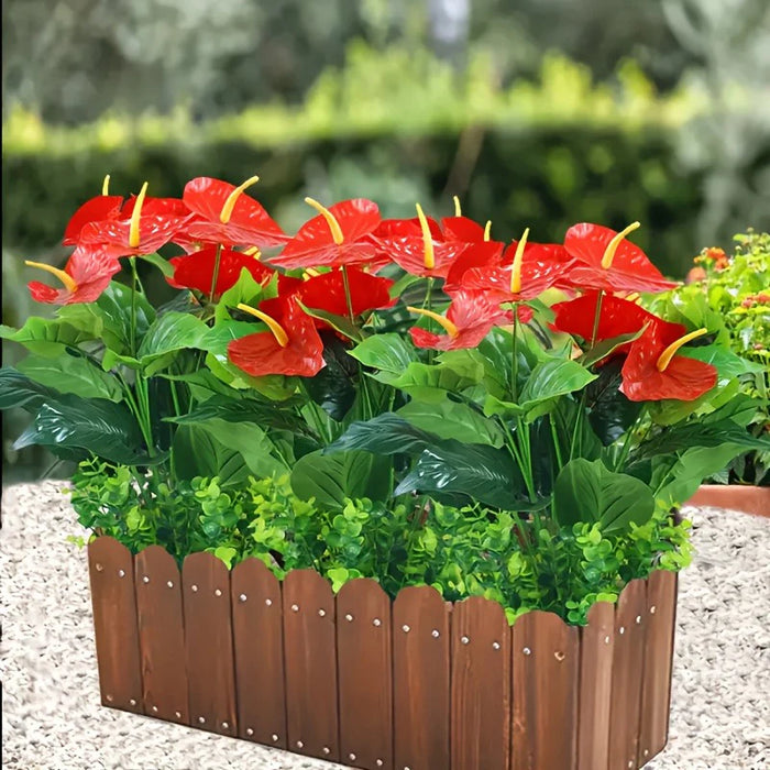 anthurium in bedroom Artificial Red Palm Plant – Lifelike Anthurium Palm Fronds for Living — Clasterior