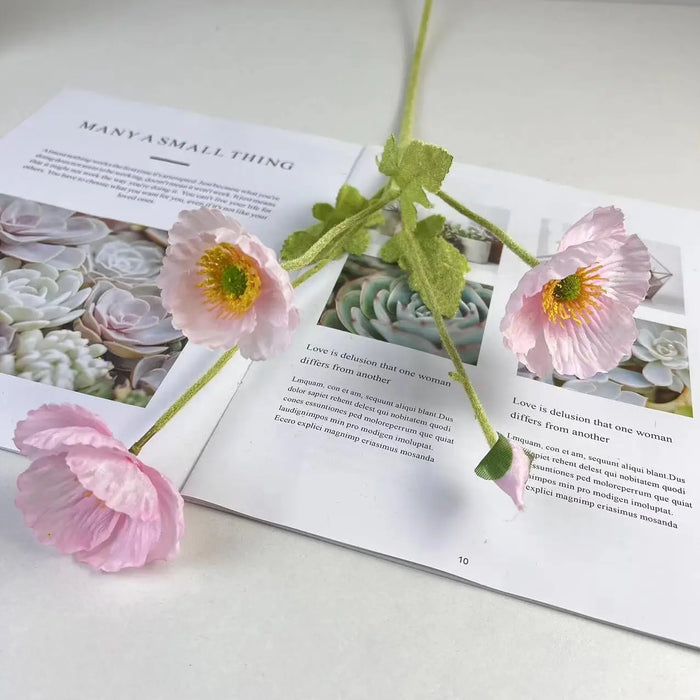 Artificial Silk Poppy Flowers Bouquet – Home Decor, Garden, Party, and Wedding Decoration, DIY Vase Accessories (1PC)