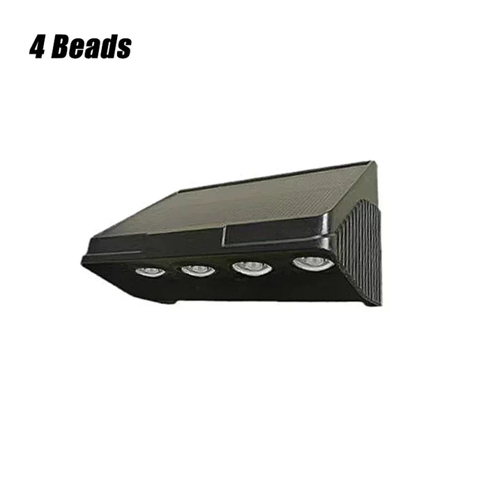 Solar Wall Light LED Outdoor Lamp – Waterproof, Solar-Powered, 1/2/3/4 LED Beads for Porch, Balcony, Courtyard, and Fence Decor