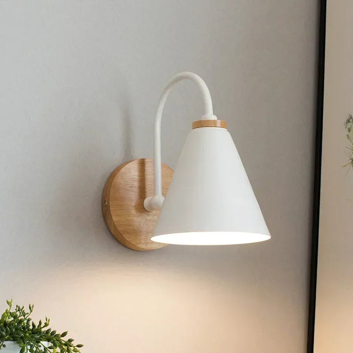 Nordic Wall Sconce – Modern Wooden Wall Light Fixture for Bedroom, Living Room, and Indoor Lighting