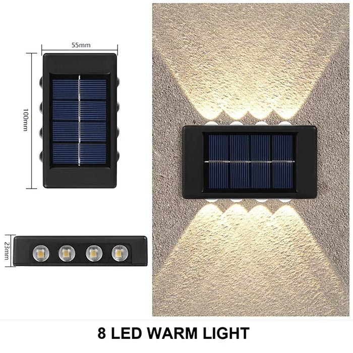 Outdoor Solar LED Wall Lights – Waterproof Up and Down Lighting for Garden, Balcony, Yard, and Street Decor