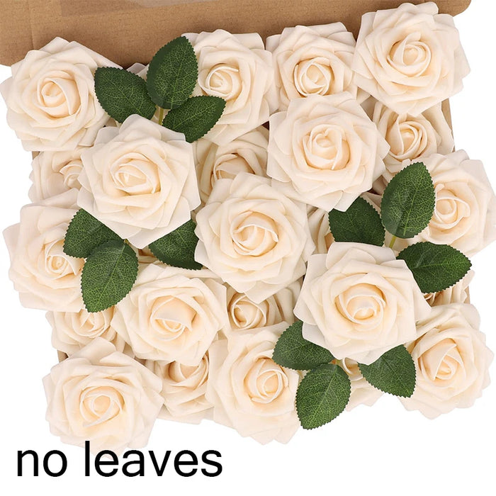 Artificial Rose Flowers with Stem – Realistic Fake Roses for Wedding Bouquets, Centerpieces, Bridal Shower & Home Decoration