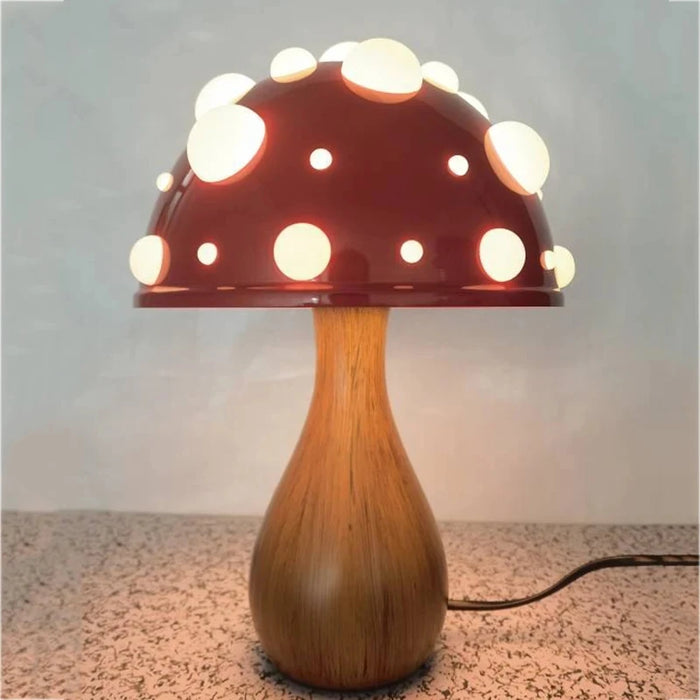 Amanita Mushroom Lamp – LED Tricolored Bulb, AC or USB Powered, Warm Light Biomimetic Fly Agaric Desk Light for Living Room, Bedside, Hotel