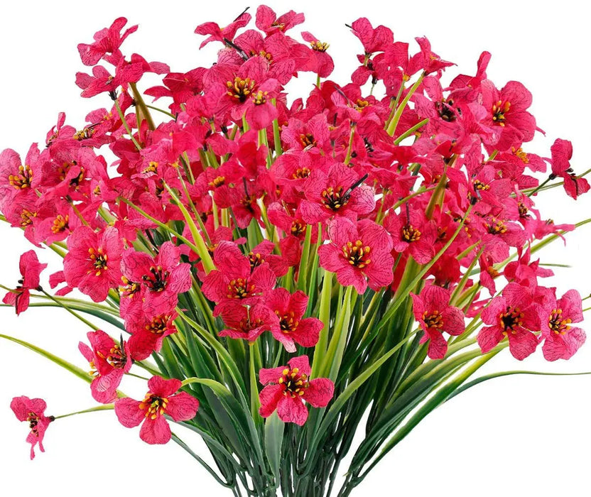 2/6/10 Bundles Outdoor Artificial Flowers – UV Resistant Faux Silk Flowers for Garden, Front Porch, and Outdoor Décor