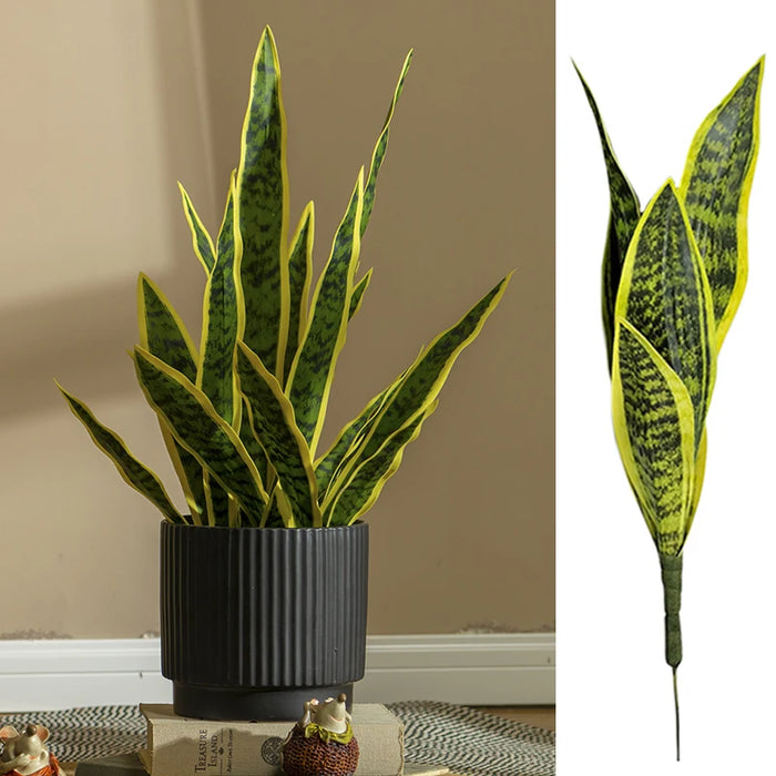 Artificial Sansevieria Plant – 32/37cm Fake Green Plastic Bonsai for Home & Garden Decoration, Indoor & Outdoor Use