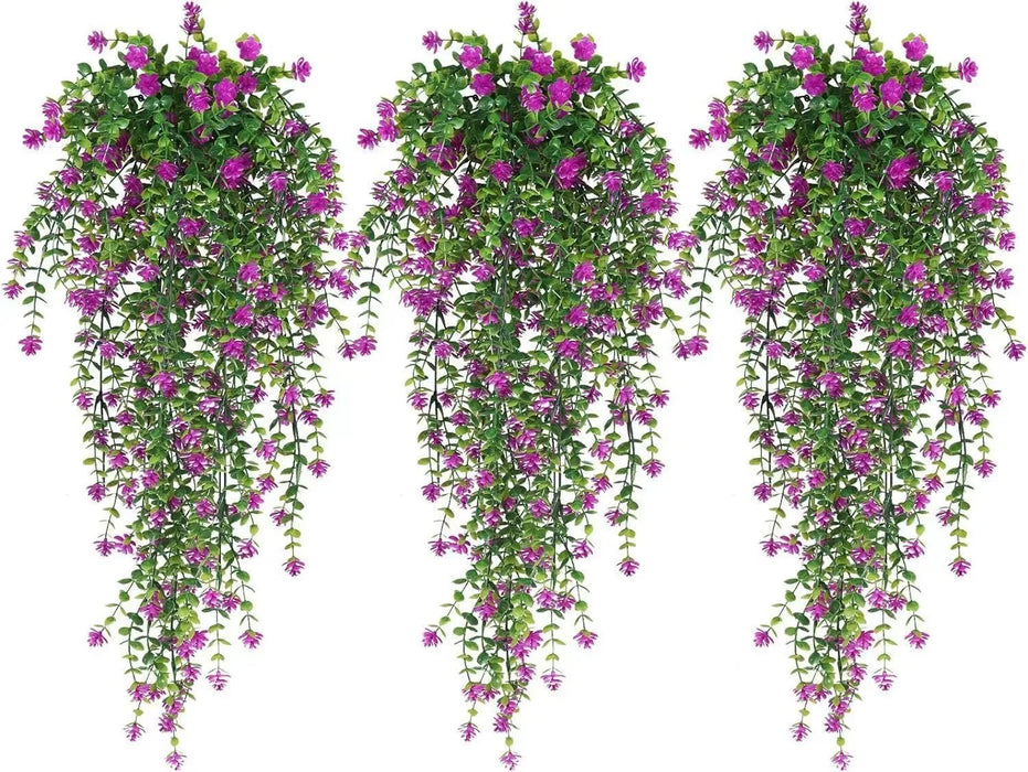 Artificial Eucalyptus Flower Garland – Realistic Faux Drooping Vine for Home, Wedding, and Garden Outdoor Wall Hanging Decoration