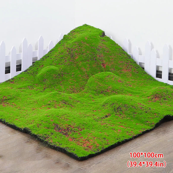 Artificial Grass Rug – 50/100cm Fake Moss Lawn Turf for Garden, Wedding, and Home Decor – Green Landscape Mat Carpet