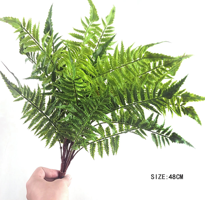 Artificial Fern Leaves Persian Grass Plant – 33-48cm Hanging Wall Décor for Home, Office, and Outdoor DIY Landscaping