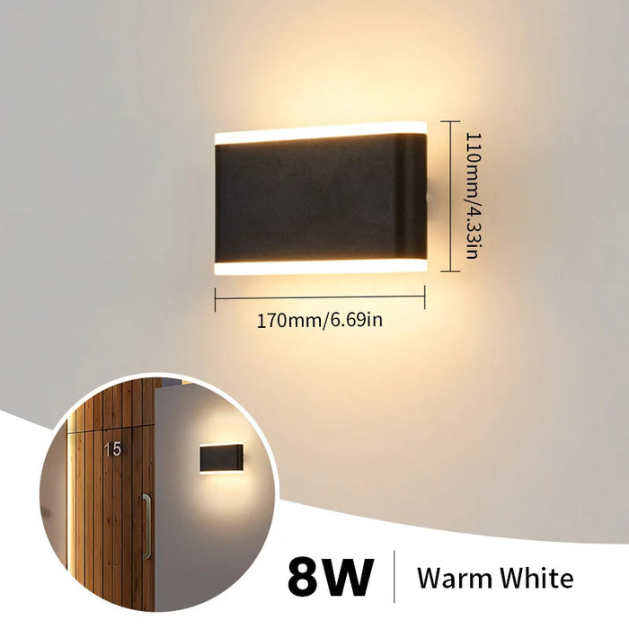 Outdoor LED Wall Lamp with Motion Sensor – Waterproof Stair Light, Up & Down Lighting for Bedroom, Hallway, Loft, and Home (4W, 6W, 8W, 10W)