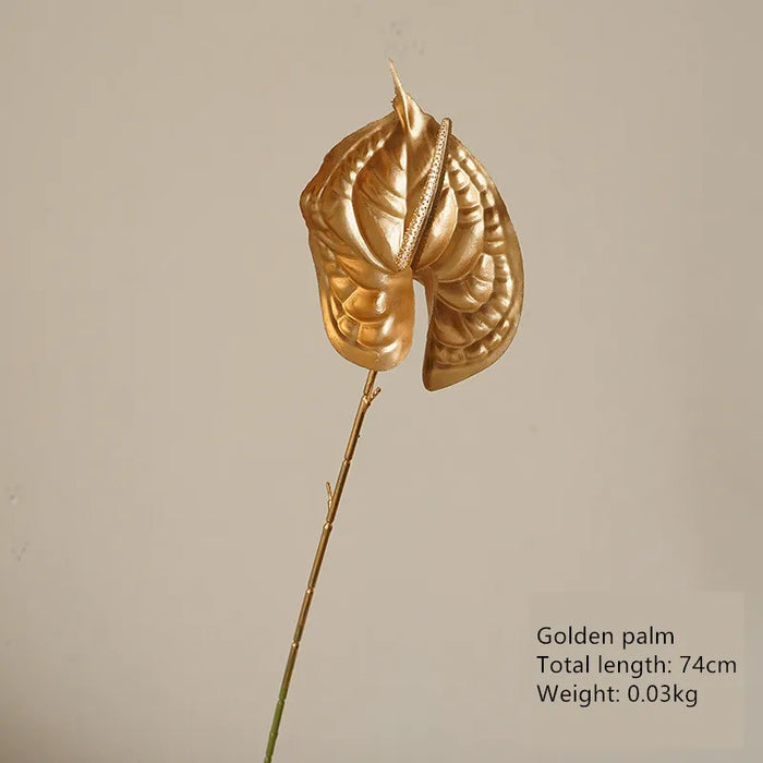 Golden Series Palm, Ginkgo & Eucalyptus Artificial Flower Arrangement – Wedding, Home, Christmas & Event Decor (67-84cm)