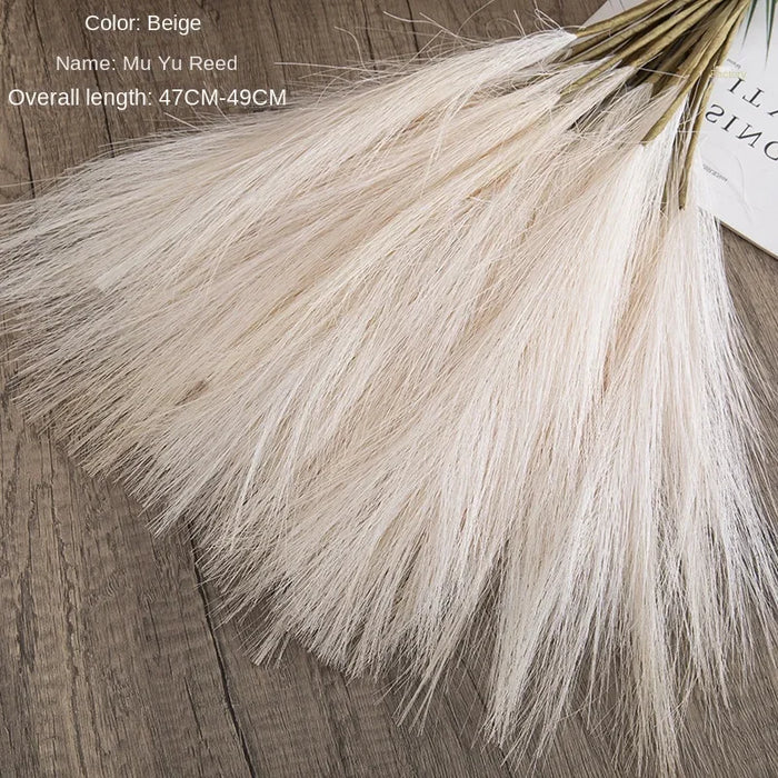 50CM Artificial Pampas Grass – Silk Reed Flower for Home Décor, Weddings, and Photography Props