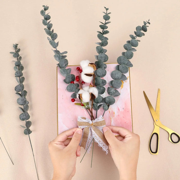 20 Pcs Artificial Eucalyptus Stems – Green Eucalyptus Branches for Wedding Centerpieces, Christmas, and Home Decor