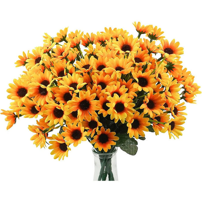 3 Forks 22 Heads Artificial Daisy Bouquet – High-Quality Silk Flowers for Wedding, Home, and Autumn Decorations