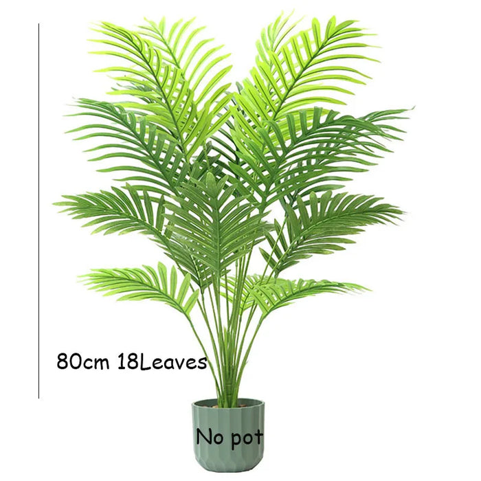 59in Artificial Palm Tree with Monstera Leaves – Large Fake Tropical Plant for Home, Garden, Shop, and Party Decor