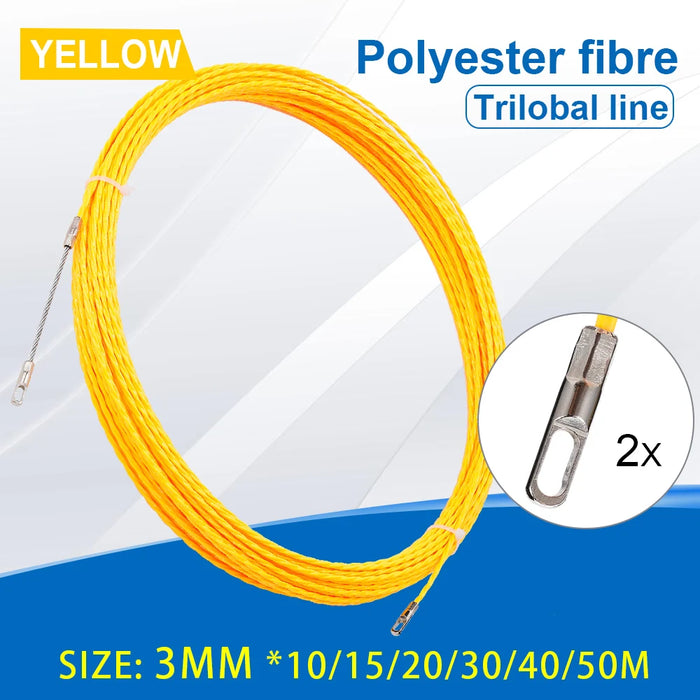 3mm Cable Puller – Fiberglass Fish Tape Reel for Wall Wire Conduits (10m-50m)