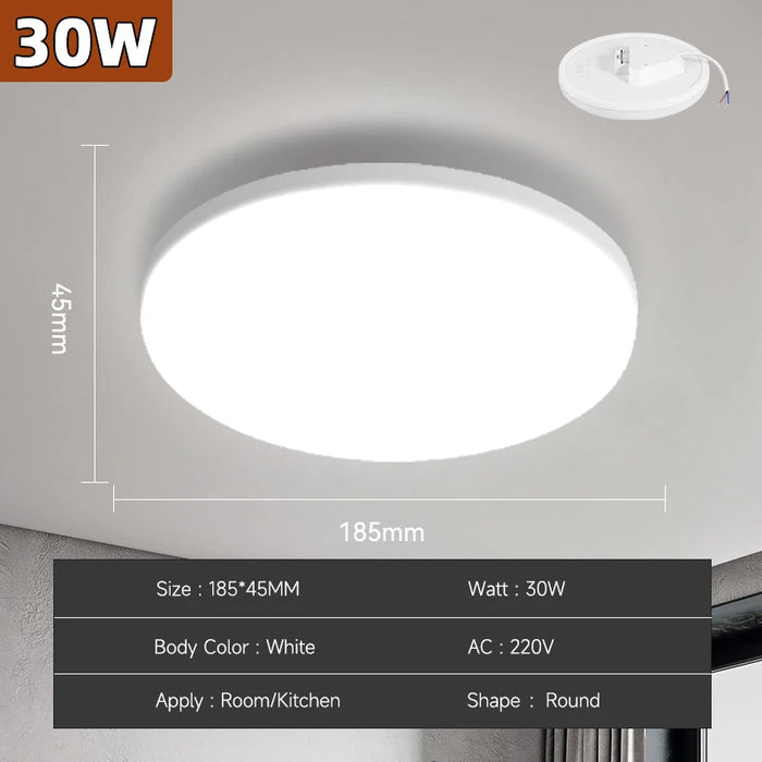 Modern LED Ceiling Lamp – 18W/30W/40W/72W Round Ceiling Light for Living Room, Bedroom, Kitchen, and Bathroom