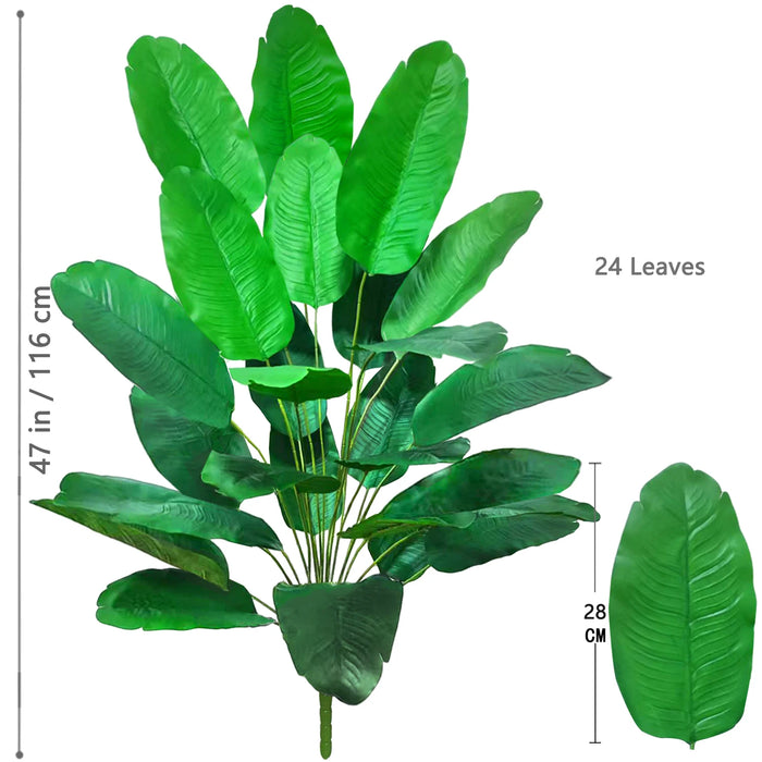65-125cm Large Artificial Tropical Palm Tree – Real Touch Fake Banana Plant with 24 Leaves for Home, Garden, and Outdoor Decor