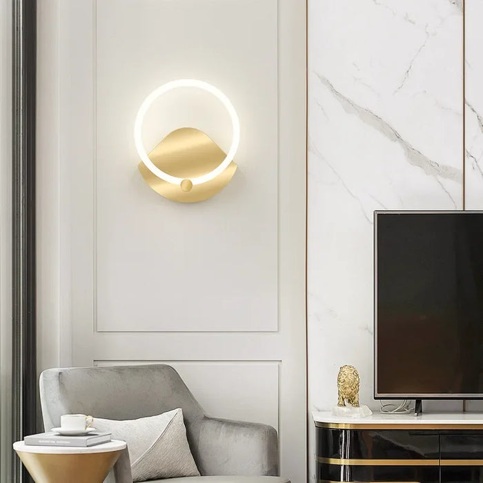 Modern Nordic LED Wall Lamp – Elegant Ring Light Fixture for Bedroom, Living Room, and Hotel Décor