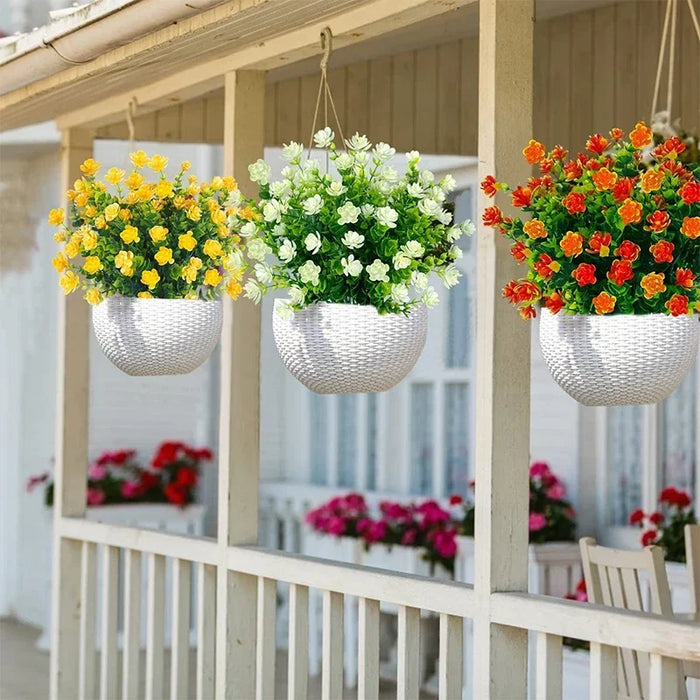 20 Bundles UV Resistant Outdoor Artificial Flowers – Faux Plastic Flowers for Home, Garden, and Wedding Décor