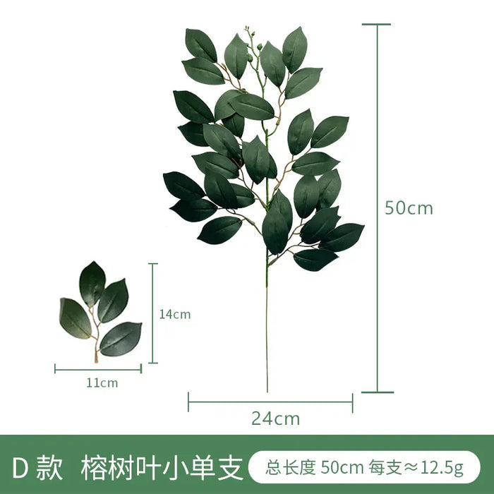 Artificial Eucalyptus Leaves and Apple Leaf Table Flower Arrangement – Realistic Green Faux Plants for Home, Office, and Bridal Shower Decor