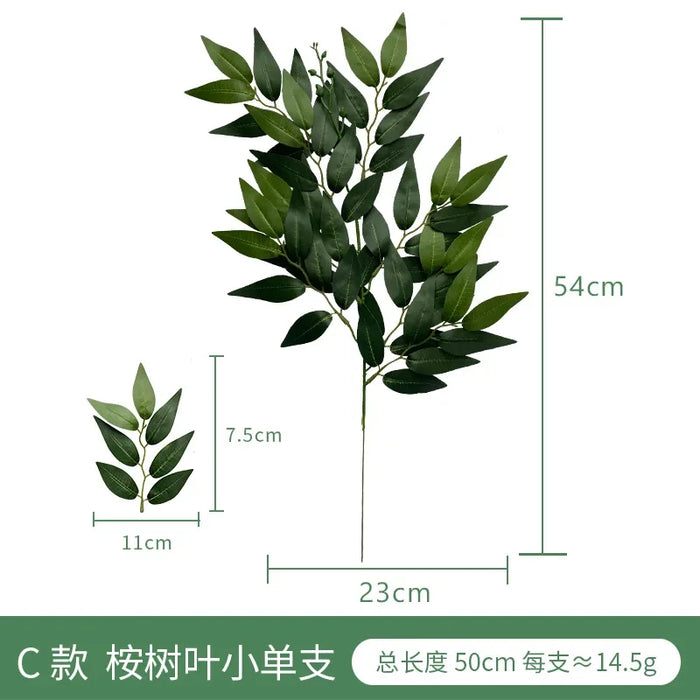 Artificial Eucalyptus Leaves and Apple Leaf Table Flower Arrangement – Realistic Green Faux Plants for Home, Office, and Bridal Shower Decor