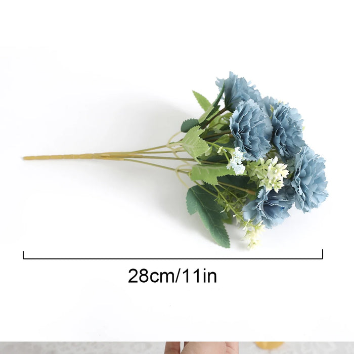 28cm Artificial Carnation Bouquet – 1/3 Pieces Silk Flower for Home, Wedding, Room, Garden Decoration, DIY Bride Holding Flowers