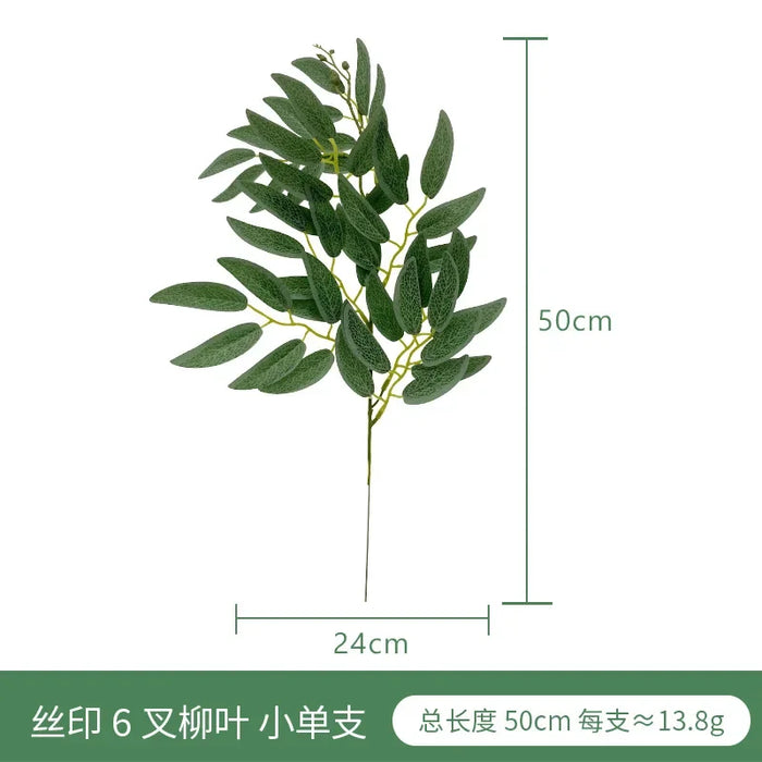 Artificial Eucalyptus Leaves and Apple Leaf Table Flower Arrangement – Realistic Green Faux Plants for Home, Office, and Bridal Shower Decor