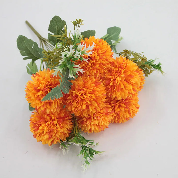 Large Artificial Chrysanthemum Flower Balls – 12 Forks, 8 Heads, 48cm Wedding & Home Décor, Faux Flowers Bouquet