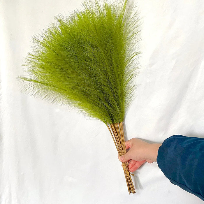 10pcs Artificial Pampas Grass – Blue Fake Reed Flowers for Wedding, Home, Party, and Vase Decoration